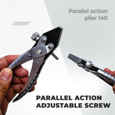 Adjustable flat nose pliers for jewelry crafts with smooth jaws and parallel action design.